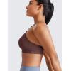 imageCRZ YOGA Butterluxe Womens Y Back Sports Bra  Padded Racerback Low Impact Spaghetti Thin Strap Workout Yoga TopTaupe