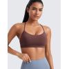 imageCRZ YOGA Butterluxe Womens Y Back Sports Bra  Padded Racerback Low Impact Spaghetti Thin Strap Workout Yoga TopTaupe