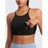 imageCRZ YOGA Butterluxe Womens Y Back Workout Tank Top with Built in Shelf Bra  Padded Halter High Neck Athletic Yoga CamisoleBlack
