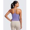 imageCRZ YOGA Butterluxe Womens Y Back Workout Tank Top with Built in Shelf Bra  Padded Halter High Neck Athletic Yoga CamisoleDark Lavender Purple