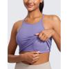 imageCRZ YOGA Butterluxe Womens Y Back Workout Tank Top with Built in Shelf Bra  Padded Halter High Neck Athletic Yoga CamisoleDark Lavender Purple