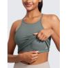 imageCRZ YOGA Butterluxe Womens Y Back Workout Tank Top with Built in Shelf Bra  Padded Halter High Neck Athletic Yoga CamisoleGrey Sage