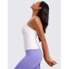imageCRZ YOGA Butterluxe Womens Y Back Workout Tank Top with Built in Shelf Bra  Padded Halter High Neck Athletic Yoga CamisoleWhite