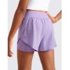 imageCRZ YOGA Girls 2 in 1 Dolphin Athletic Running Shorts with Pockets High Waist Teen Kid Workout Casual Tennis Soccer SplitLilac