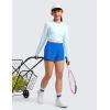 imageCRZ YOGA Girls 2 in 1 Dolphin Athletic Running Shorts with Pockets High Waist Teen Kid Workout Casual Tennis Soccer SplitSparkle Blue