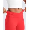 imageCRZ YOGA Girls Butterluxe Crossover Athletic Leggings  High Waist V Cross Kids Lounge Pants Yoga Active Dance Running TightsDeep Red