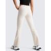 imageCRZ YOGA Girls Thermal Fleece Lined Flare Leggings Winter Warm Water Resistant Kids Bell Bottoms High Waist Pants Lounge YogaMilky White Bone