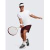 imageCRZ YOGA Mens Linerless Workout Shorts  5 Lightweight Quick Dry Running Sports Athletic Gym Shorts with PocketsRed Merlot