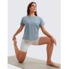imageCRZ YOGA Pima Cotton Short Sleeve Workout Tops for Women Loose Basic TShirt Athletic Gym Casual Tee ShirtsBelgian Blue