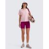 imageCRZ YOGA Pima Cotton Short Sleeve Workout Tops for Women Loose Basic TShirt Athletic Gym Casual Tee ShirtsStrawberry Pink