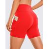 imageCRZ YOGA Womens Butterluxe Biker Shorts with Pockets 5 Inches  High Waisted Volleyball Workout Athletic Yoga Short LeggingsDark Red