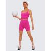 imageCRZ YOGA Womens Butterluxe Biker Shorts with Pockets 5 Inches  High Waisted Volleyball Workout Athletic Yoga Short LeggingsHibiscus Purple