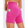 imageCRZ YOGA Womens Butterluxe Biker Shorts with Pockets 5 Inches  High Waisted Volleyball Workout Athletic Yoga Short LeggingsHibiscus Purple