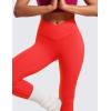 imageCRZ YOGA Womens Butterluxe Cross Waist Workout Leggings 25 Inches  V Crossover High Waisted Gym YogaDeep Red