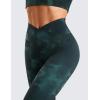 imageCRZ YOGA Womens Butterluxe Cross Waist Workout Leggings 25 Inches  V Crossover High Waisted Gym YogaGreen Tiedye Flowers
