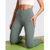 imageCRZ YOGA Womens Butterluxe Cross Waist Workout Leggings 25 Inches  V Crossover High Waisted Gym YogaGrey Sage