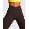 imageCRZ YOGA Womens Butterluxe Cross Waist Workout Leggings 25 Inches  V Crossover High Waisted Gym YogaHot Fudge Brown