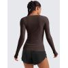 imageCRZ YOGA Womens Cloudweight Long Sleeve Workout Tops Lightweight Athletic Basic Shirts Soft Casual TShirt with Thumb HoleHot Fudge Brown