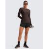 imageCRZ YOGA Womens Cloudweight Long Sleeve Workout Tops Lightweight Athletic Basic Shirts Soft Casual TShirt with Thumb HoleHot Fudge Brown