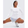 imageCRZ YOGA Womens Cloudweight Long Sleeve Workout Tops Lightweight Athletic Basic Shirts Soft Casual TShirt with Thumb HoleWhite