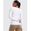 imageCRZ YOGA Womens Cloudweight Long Sleeve Workout Tops Lightweight Athletic Basic Shirts Soft Casual TShirt with Thumb HoleWhite