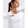 imageCRZ YOGA Womens Cloudweight Long Sleeve Workout Tops Lightweight Athletic Basic Shirts Soft Casual TShirt with Thumb HoleWhite