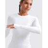 imageCRZ YOGA Womens Cloudweight Long Sleeve Workout Tops Lightweight Athletic Basic Shirts Soft Casual TShirt with Thumb HoleWhite