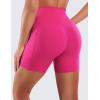 imageCRZ YOGA Womens Naked Feeling Biker Shorts  5 High Waisted Yoga Gym Spandex Shorts Side PocketsGranita Pink