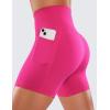 imageCRZ YOGA Womens Naked Feeling Biker Shorts  5 High Waisted Yoga Gym Spandex Shorts Side PocketsGranita Pink