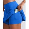 imageCRZ YOGA Womens Quick Dry Pleated Tennis Skirts Mid Waisted Cute Athletic Workout Running Sports Golf Skorts VolleyballSparkle Blue