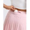 imageCRZ YOGA Womens Quick Dry Pleated Tennis Skirts Mid Waisted Cute Athletic Workout Running Sports Golf Skorts VolleyballStrawberry Pink
