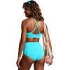imageCRZ YOGA Womens Scoop Neck Bikini Tops DDD Adjustable Spaghetti Straps Bathing Suit Padded Swimsuit Sports BraTurquoise