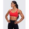 imageCRZ YOGA Womens Strappy Sports Bra  Criss Cross Back Padded Medium Support Wireless Gym Bra Sexy Workout Yoga BraDeep Red