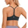 imageCRZ YOGA Butterluxe Womens Y Back Sports Bra  Padded Racerback Low Impact Spaghetti Thin Strap Workout Yoga TopMelanite