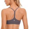 imageCRZ YOGA Butterluxe Womens Y Back Sports Bra  Padded Racerback Low Impact Spaghetti Thin Strap Workout Yoga TopTornado Grey