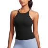 imageCRZ YOGA Butterluxe Womens Y Back Workout Tank Top with Built in Shelf Bra  Padded Halter High Neck Athletic Yoga CamisoleBlack
