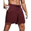 imageCRZ YOGA Mens Linerless Workout Shorts  5 Lightweight Quick Dry Running Sports Athletic Gym Shorts with PocketsRed Merlot