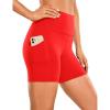 imageCRZ YOGA Womens Butterluxe Biker Shorts with Pockets 5 Inches  High Waisted Volleyball Workout Athletic Yoga Short LeggingsDark Red
