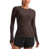 imageCRZ YOGA Womens Cloudweight Long Sleeve Workout Tops Lightweight Athletic Basic Shirts Soft Casual TShirt with Thumb HoleHot Fudge Brown
