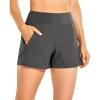 imageCRZ YOGA Womens Lightweight Mid Rise Hiking Shorts 4  Stretch Athletic Summer Travel Outdoor Golf Shorts Zip PocketsMountain Green