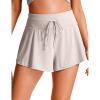 imageCRZ YOGA Womens Swim Shorts  High Waisted Beach Board Shorts Flowy Skirt Shorts Bathing Swim Bottoms with LinerMilky White Bone