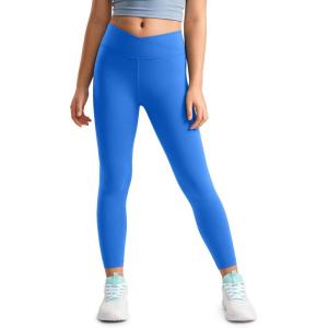 imageCRZ YOGA Girls Butterluxe Crossover Athletic Leggings  High Waist V Cross Kids Lounge Pants Yoga Active Dance Running TightsSparkle Blue