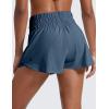 imageCRZ YOGA Athletic Shorts for Women High Waisted Flowy Ruffle Skirt Overlay for Workout Running Tennis with Zip PocketStelindigo