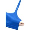 imageCRZ YOGA Butterbreeze Scoop Neck Sports Bras for Women  Spaghetti Straps Wireless Workout Padded Gym Cami TopSparkle Blue
