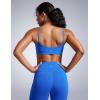 imageCRZ YOGA Butterbreeze Scoop Neck Sports Bras for Women  Spaghetti Straps Wireless Workout Padded Gym Cami TopSparkle Blue