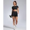 imageCRZ YOGA Butterbreeze Workout Shorts for Women Linerless High Waisted for Casual Athletic Gym Yoga with PocketsBlack