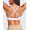imageCRZ YOGA Butterluxe Deep VNeck Sports Bras for Women  Spaghetti Strap Criss Cross Padded Top Low Coverage Wireless YogaWhite