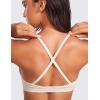 imageCRZ YOGA Butterluxe Deep VNeck Sports Bras for Women  Spaghetti Strap Criss Cross Padded Top Low Coverage Wireless YogaWhite Apricot