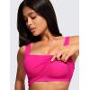 imageCRZ YOGA Butterluxe Womens Square Neck Longline Sports Bra  Workout Crop Tank Tops Padded Yoga Camisole with Built in PadsGranita Pink