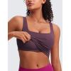 imageCRZ YOGA Butterluxe Womens Square Neck Longline Sports Bra  Workout Crop Tank Tops Padded Yoga Camisole with Built in PadsGrape Thistle Purple